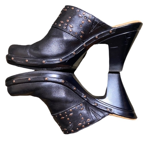 Sofft Women's Black Leather Mules Clogs Heel Slip On Shoes 8.5M - Picture 1 of 13